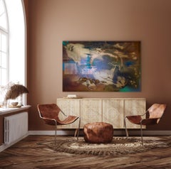 At sea between fossils and satellites 2 (texture bronze gold abstract geometry)