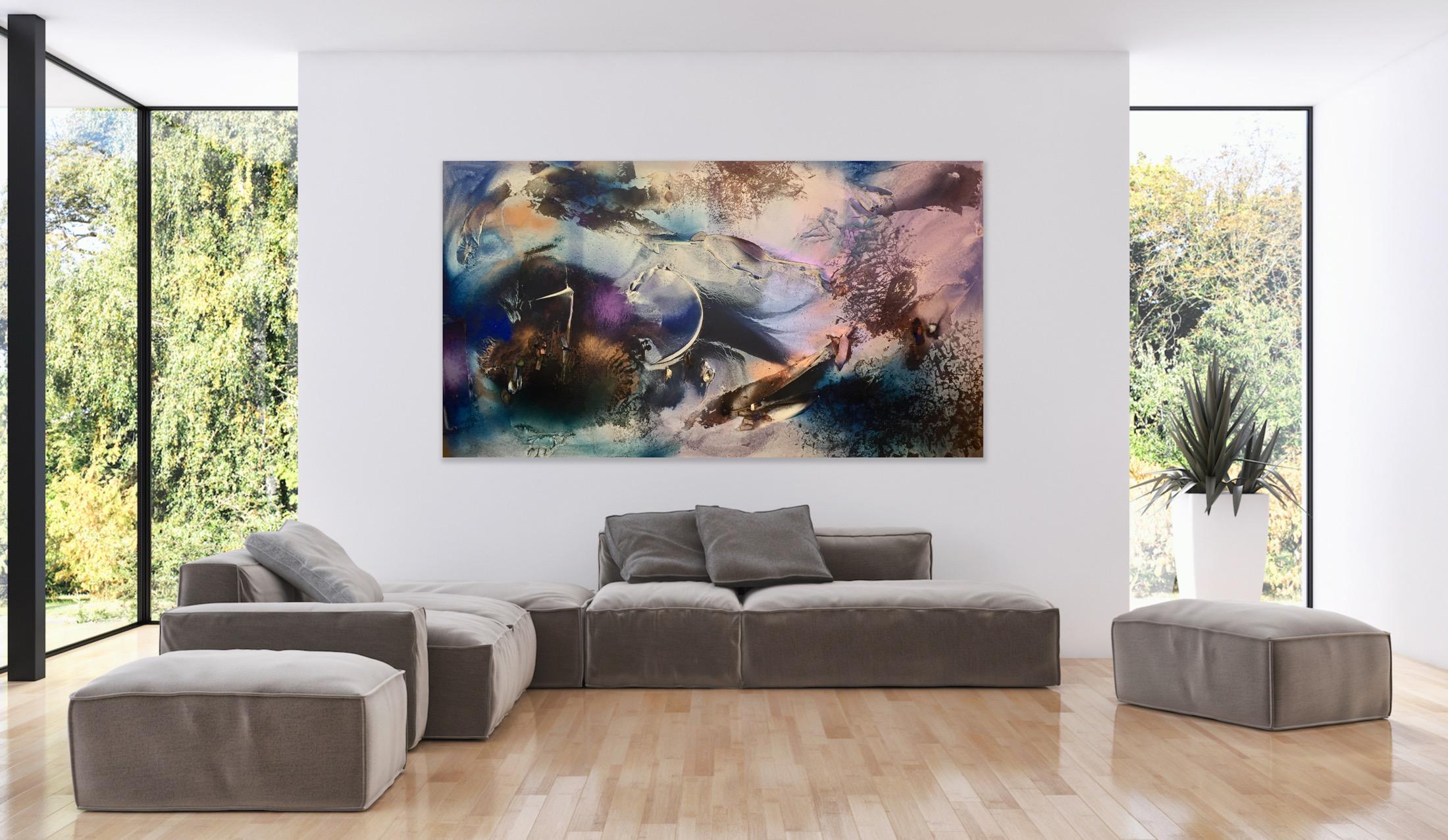 At Sea Between Fossils and Satellites II2 - Painting by Melisa Taylor Metzger