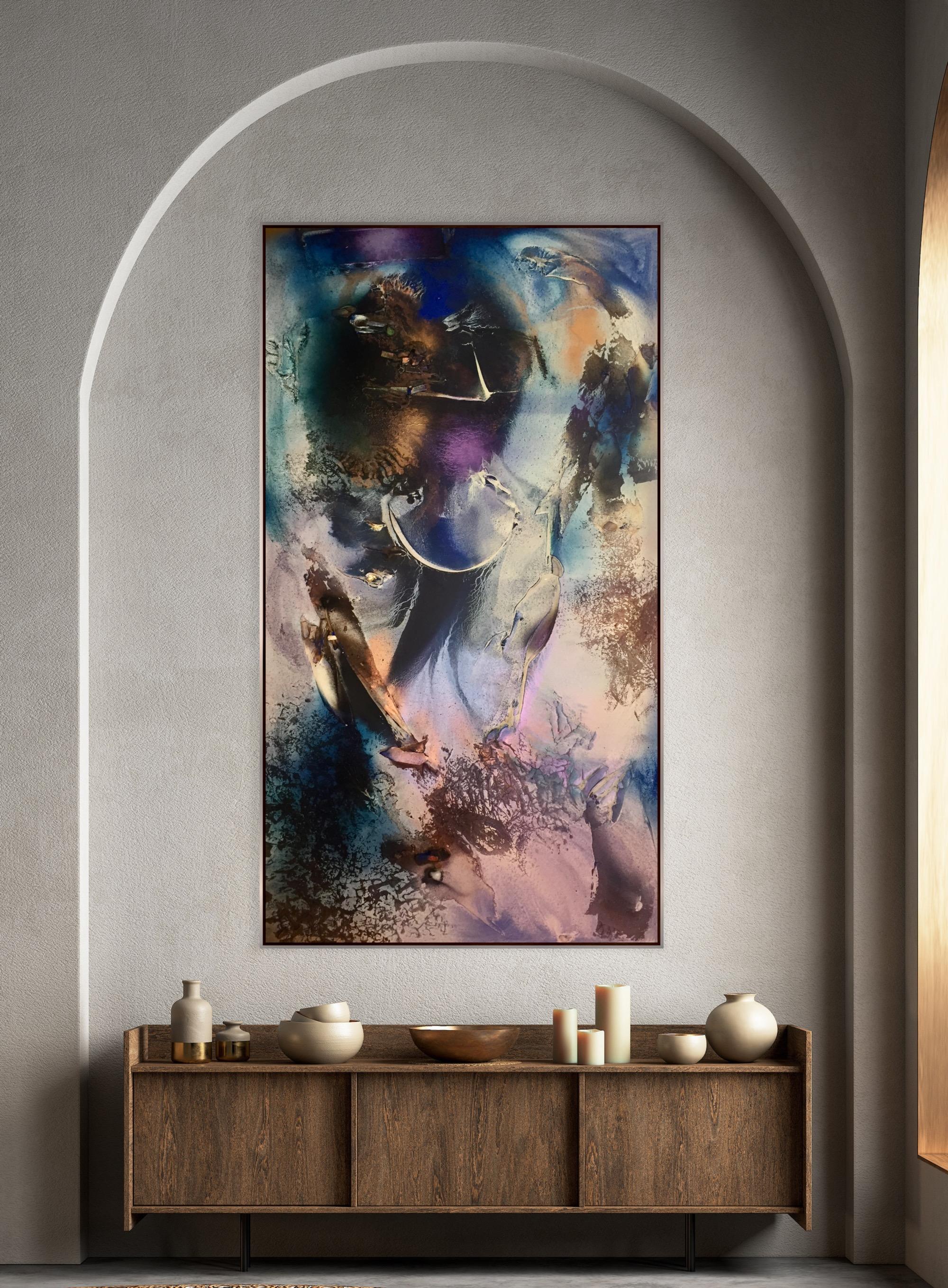 At Sea Between Fossils and Satellites II2 - Painting by Melisa Taylor Metzger