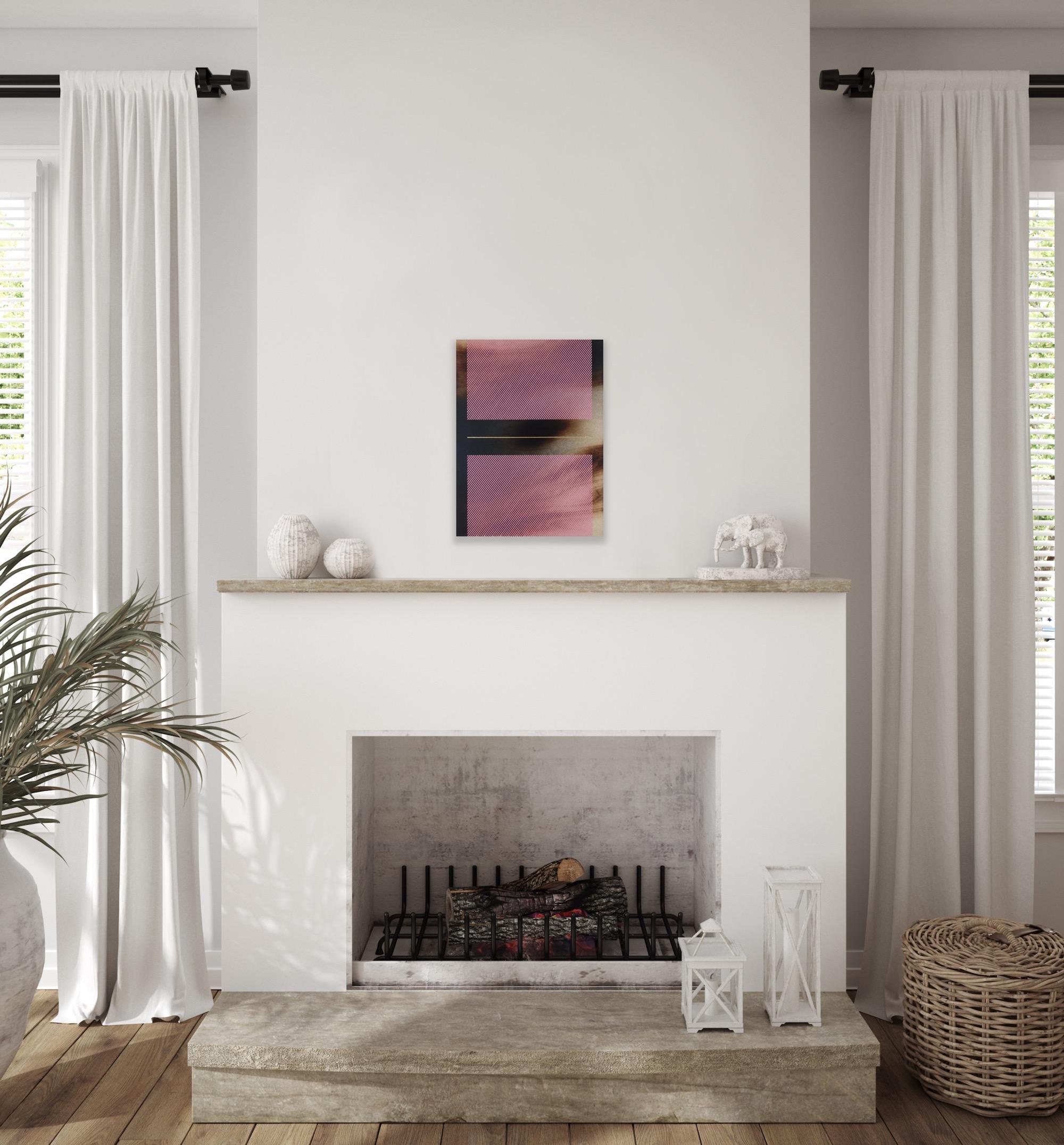 Bombón rosa Mångata (pintura cuadriculada madera mínima borde duro dopamina vibrante) en venta 5