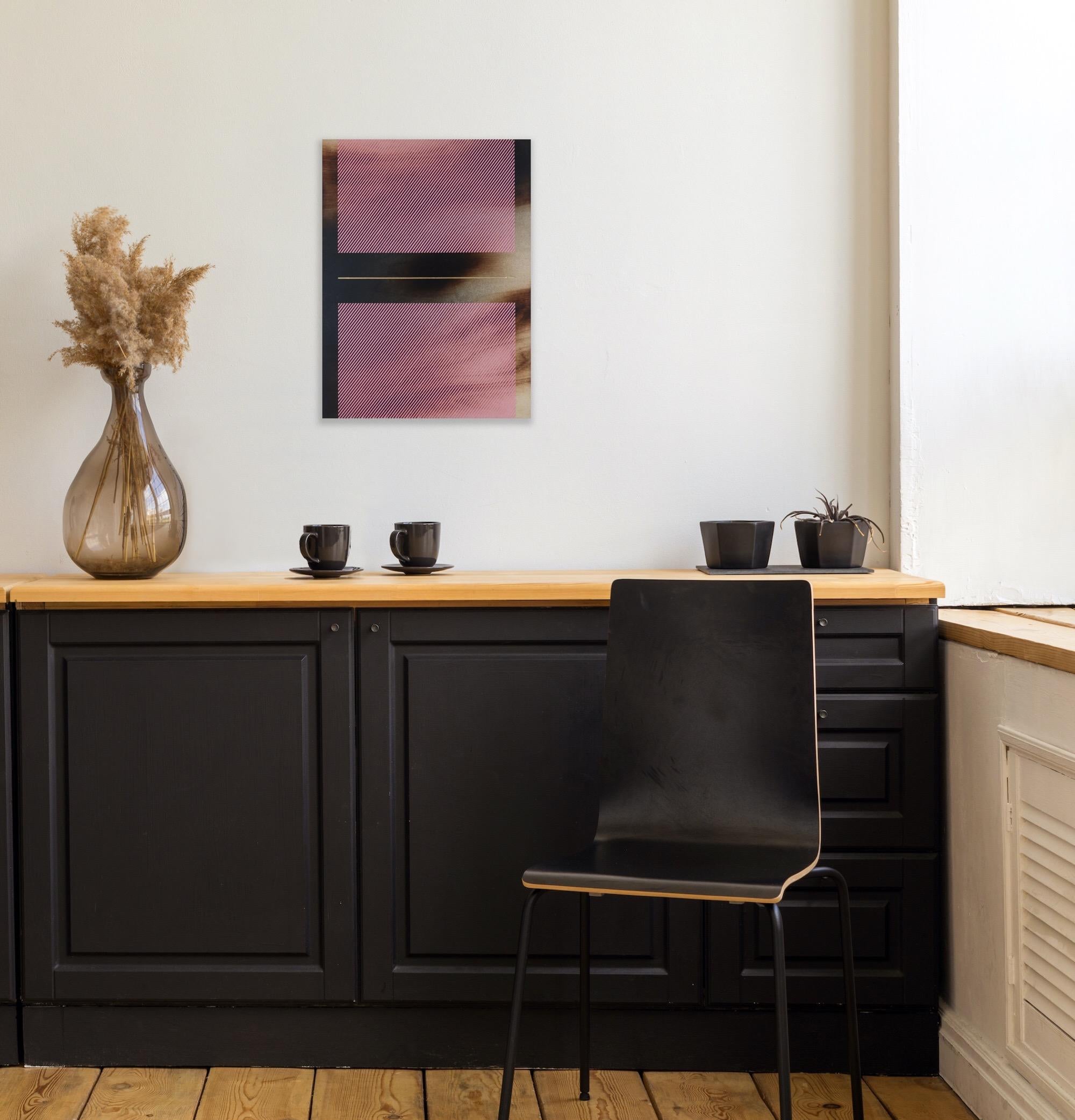 Bombón rosa Mångata (pintura cuadriculada madera mínima borde duro dopamina vibrante) en venta 8