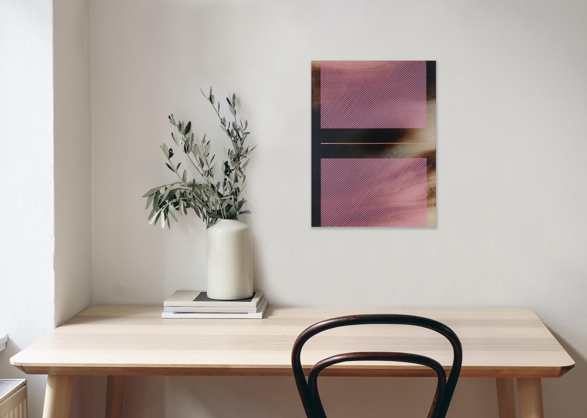 Bombón rosa Mångata (pintura cuadriculada madera mínima borde duro dopamina vibrante) en venta 9