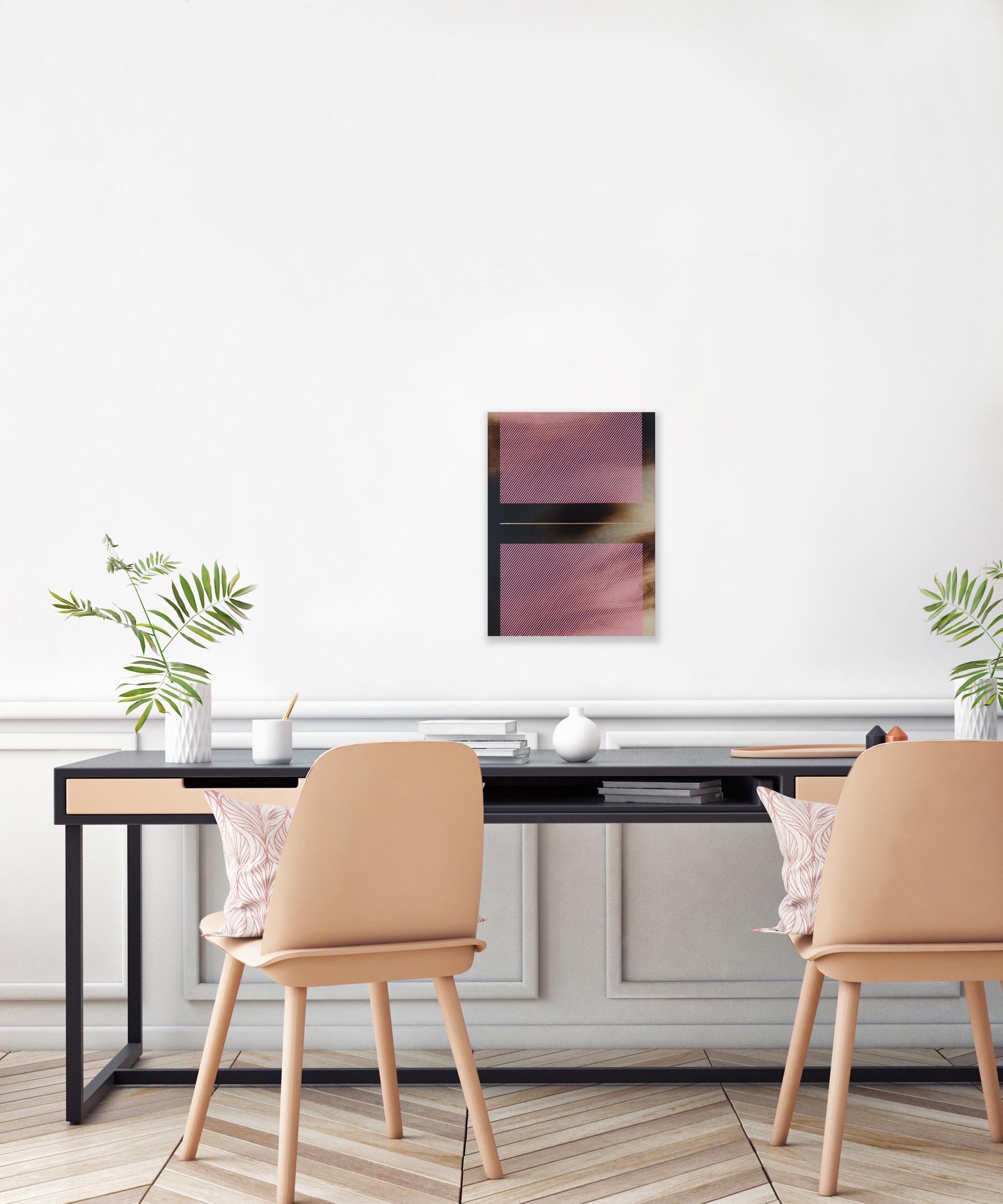 Bombón rosa Mångata (pintura cuadriculada madera mínima borde duro dopamina vibrante) en venta 2