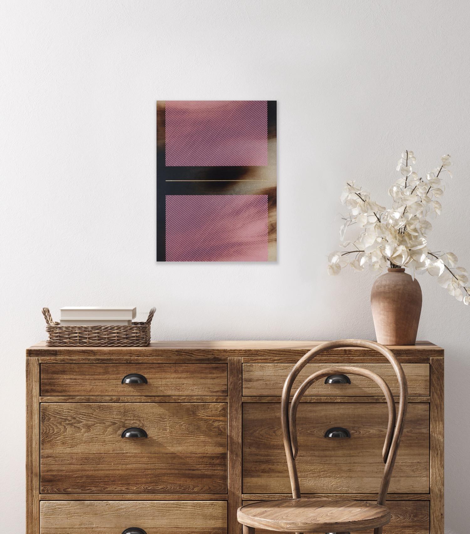 Bombón rosa Mångata (pintura cuadriculada madera mínima borde duro dopamina vibrante) en venta 4
