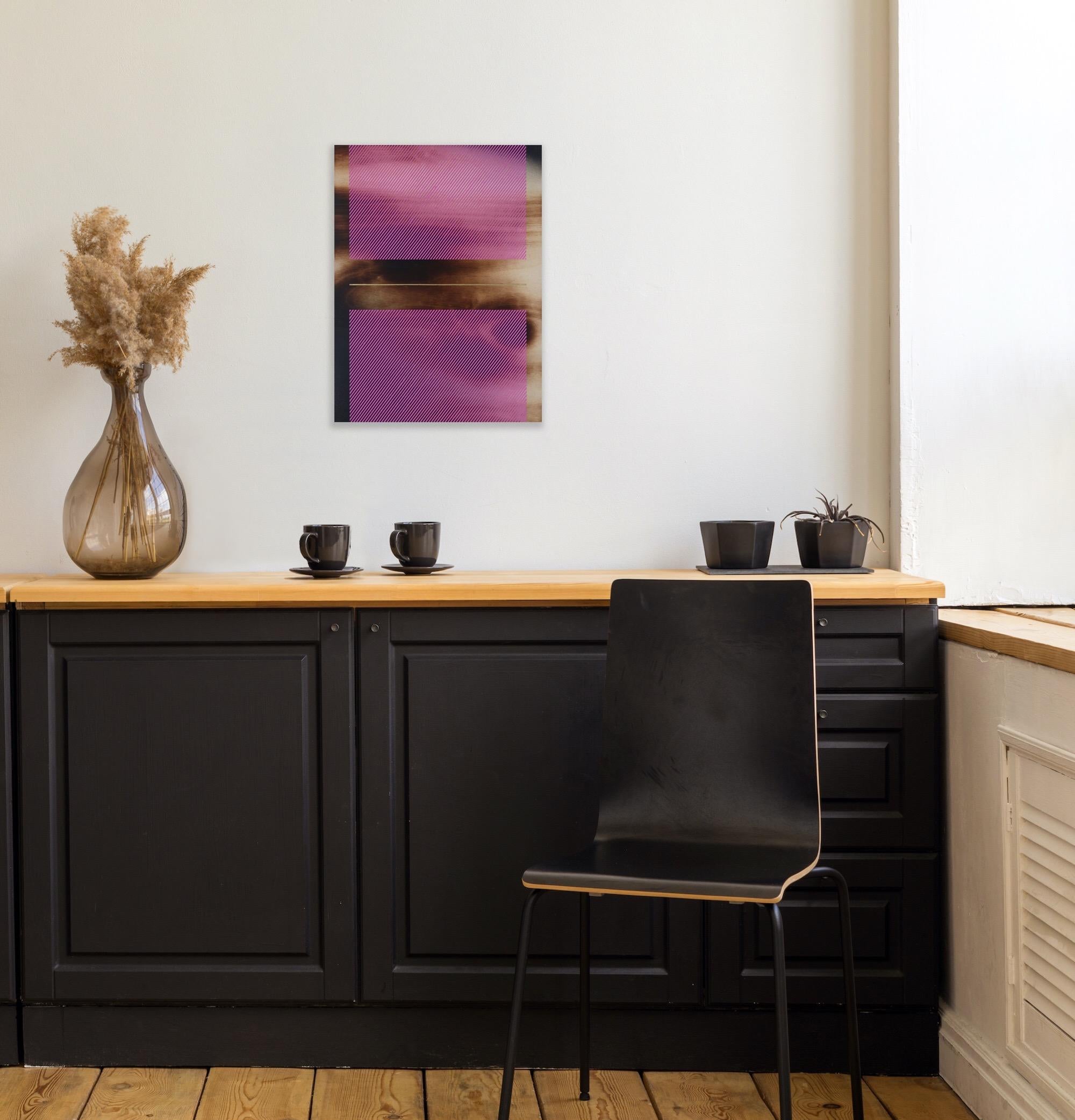 Bubble gum pink Mångata (pittura a griglia legno minimale bordo duro dopamina vibrante) in vendita 3