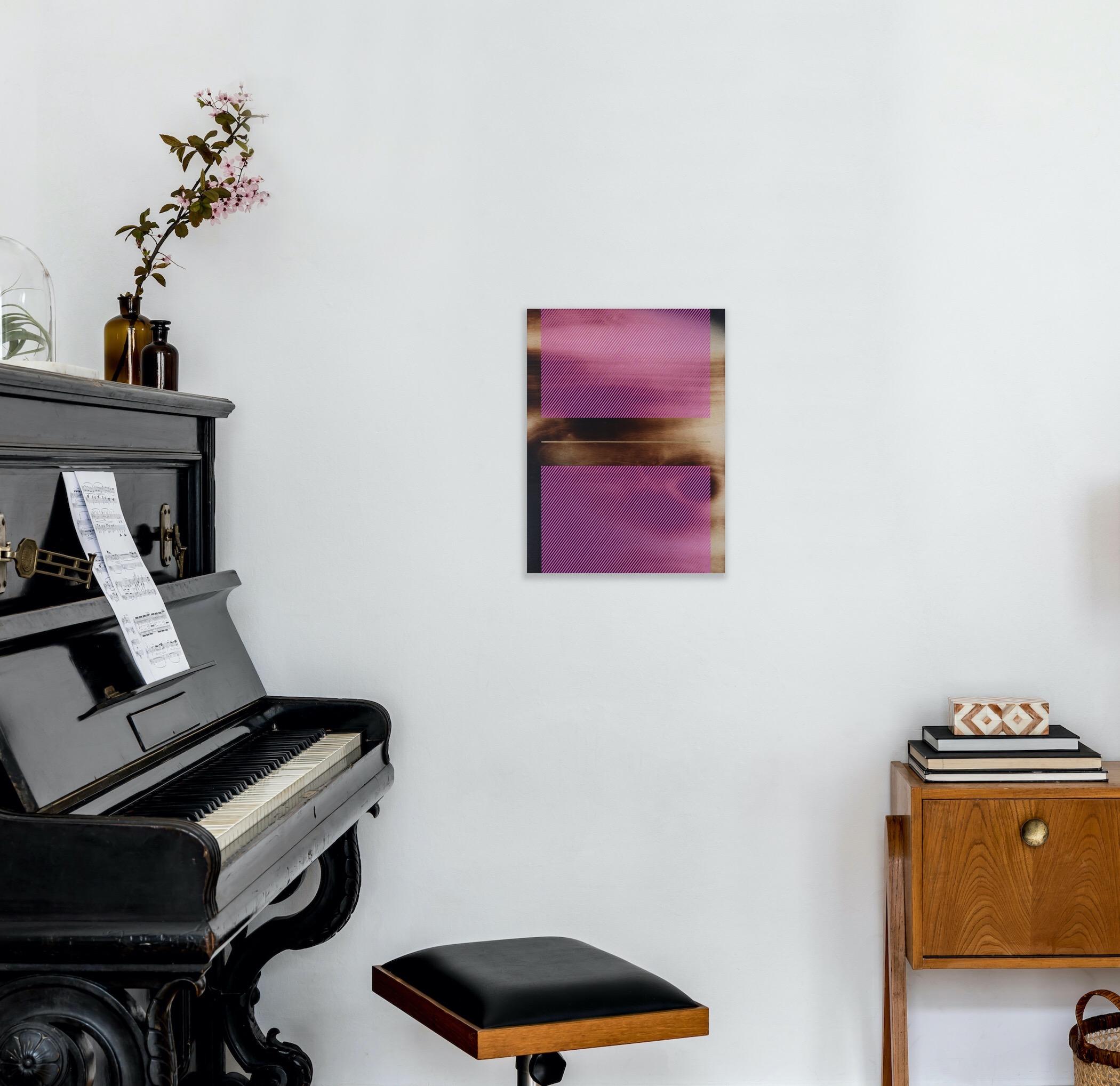 Bubble gum pink Mångata (pittura a griglia legno minimale bordo duro dopamina vibrante) in vendita 5