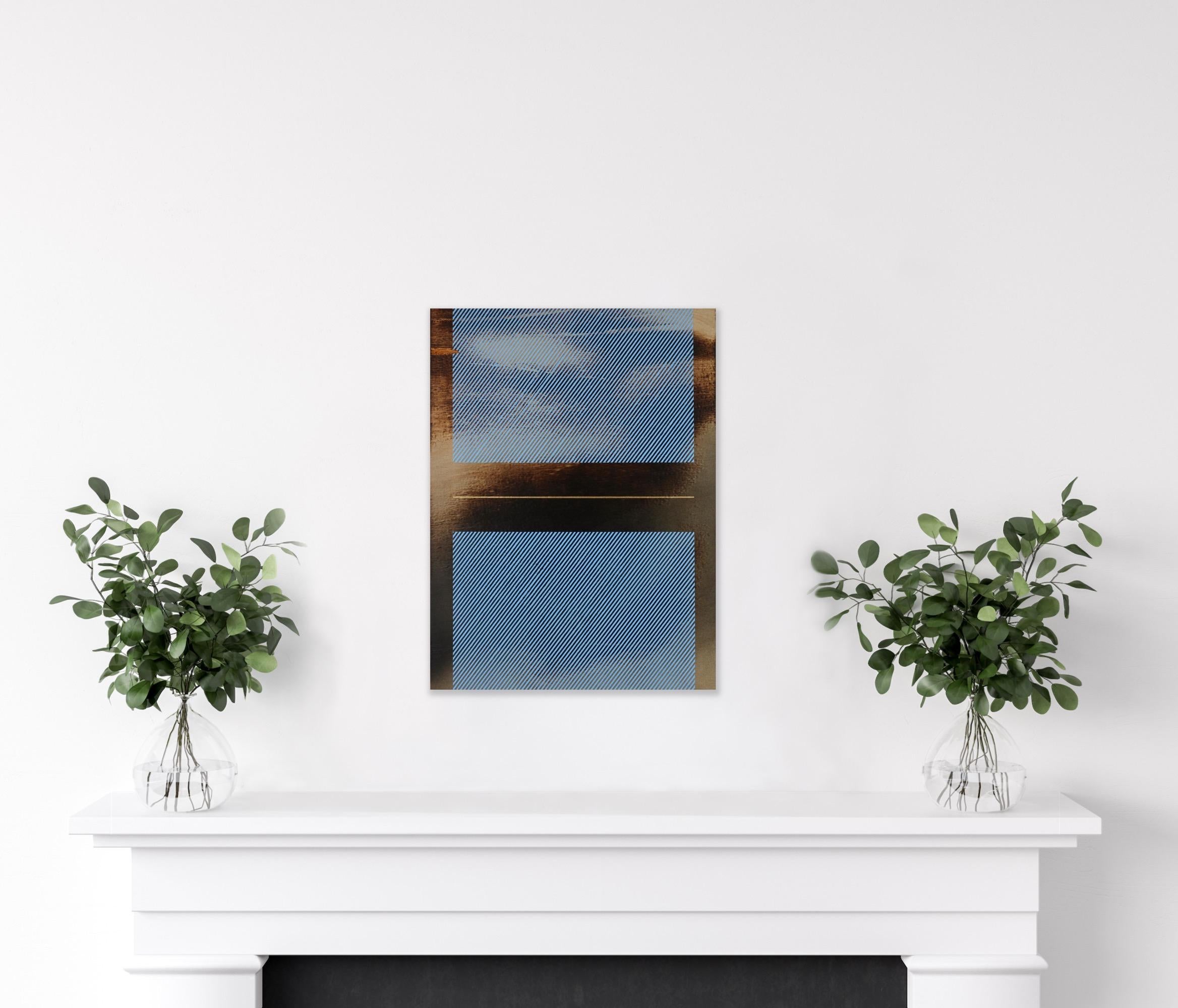 Azul aciano mångata (pintura cuadriculada madera mínima borde duro dopamina vibrante) en venta 1