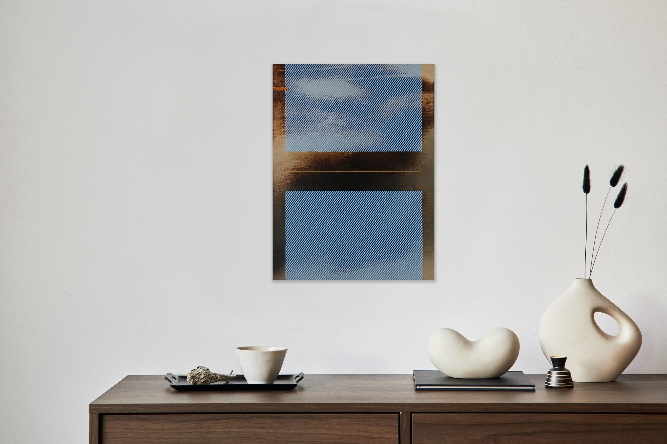 Azul aciano mångata (pintura cuadriculada madera mínima borde duro dopamina vibrante) en venta 2