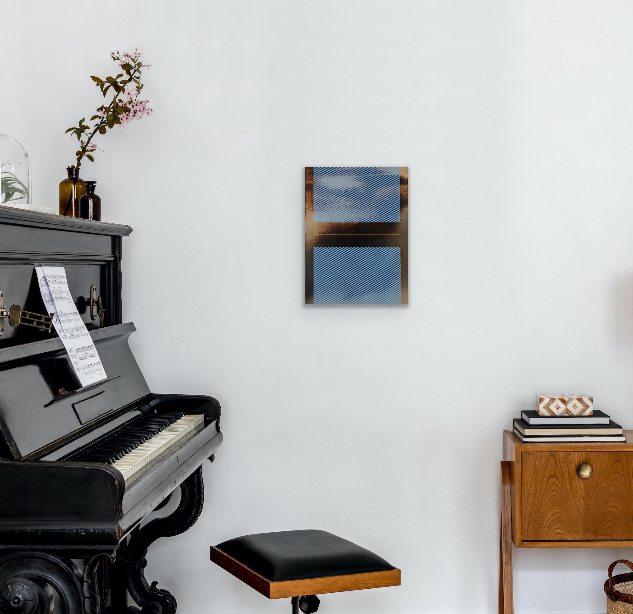 Azul aciano mångata (pintura cuadriculada madera mínima borde duro dopamina vibrante) en venta 3