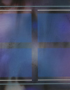 CSW 2024.9 (griglia di cobalto galattica moderna dell'era spaziale, pittura minimale in legno)