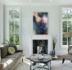 d'Ombré 2 (grid painting abstract geometry jewel tones green patterns art deco)