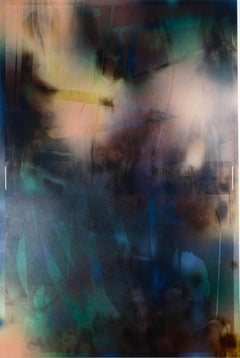 d'Ombré 2 (quadro a griglia geometria astratta toni gioiello verde motivi art deco)