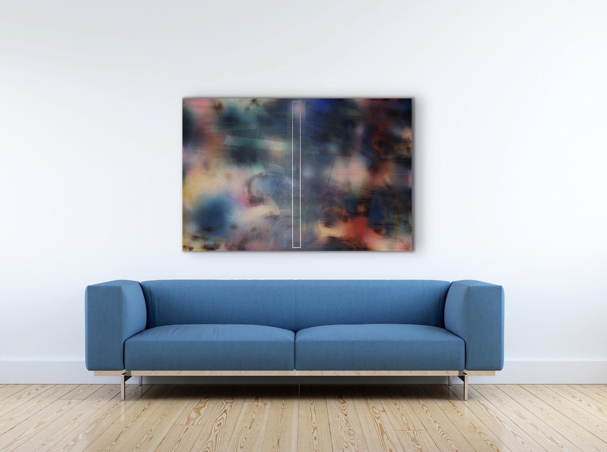 d'Ombré (pittura a griglia geometria astratta toni gioiello motivi a strisce art deco) 1