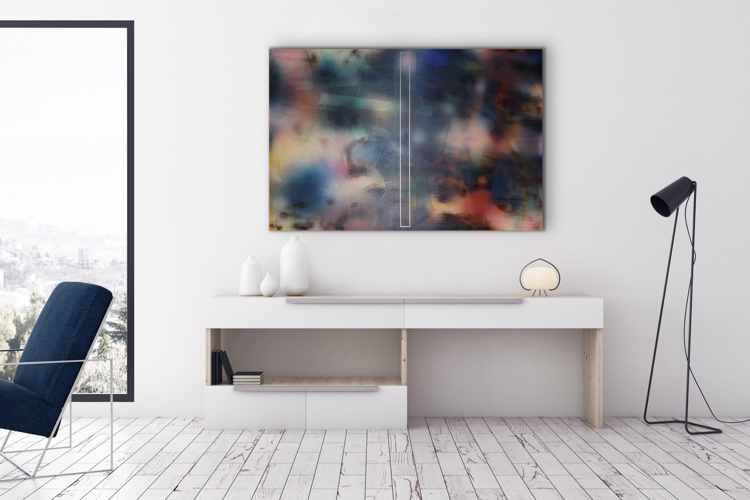 d'Ombré (pittura a griglia geometria astratta toni gioiello motivi a strisce art deco) 2