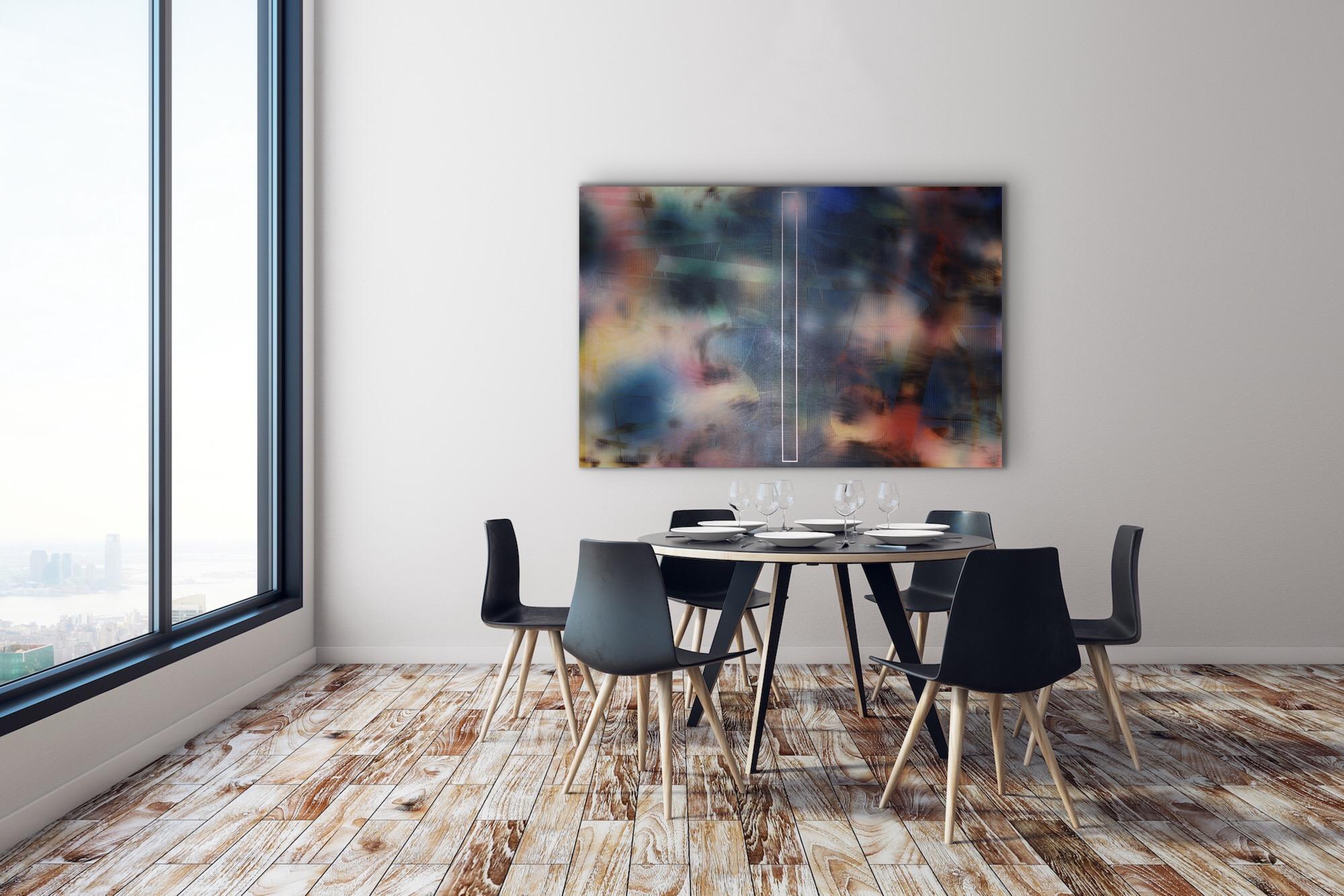 d'Ombré (pittura a griglia geometria astratta toni gioiello motivi a strisce art deco) 3