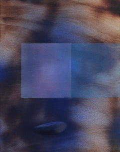 Escarcha y decimales 2023.1 (pequeño cuadro azul abstracto madera oscuro minimalista)