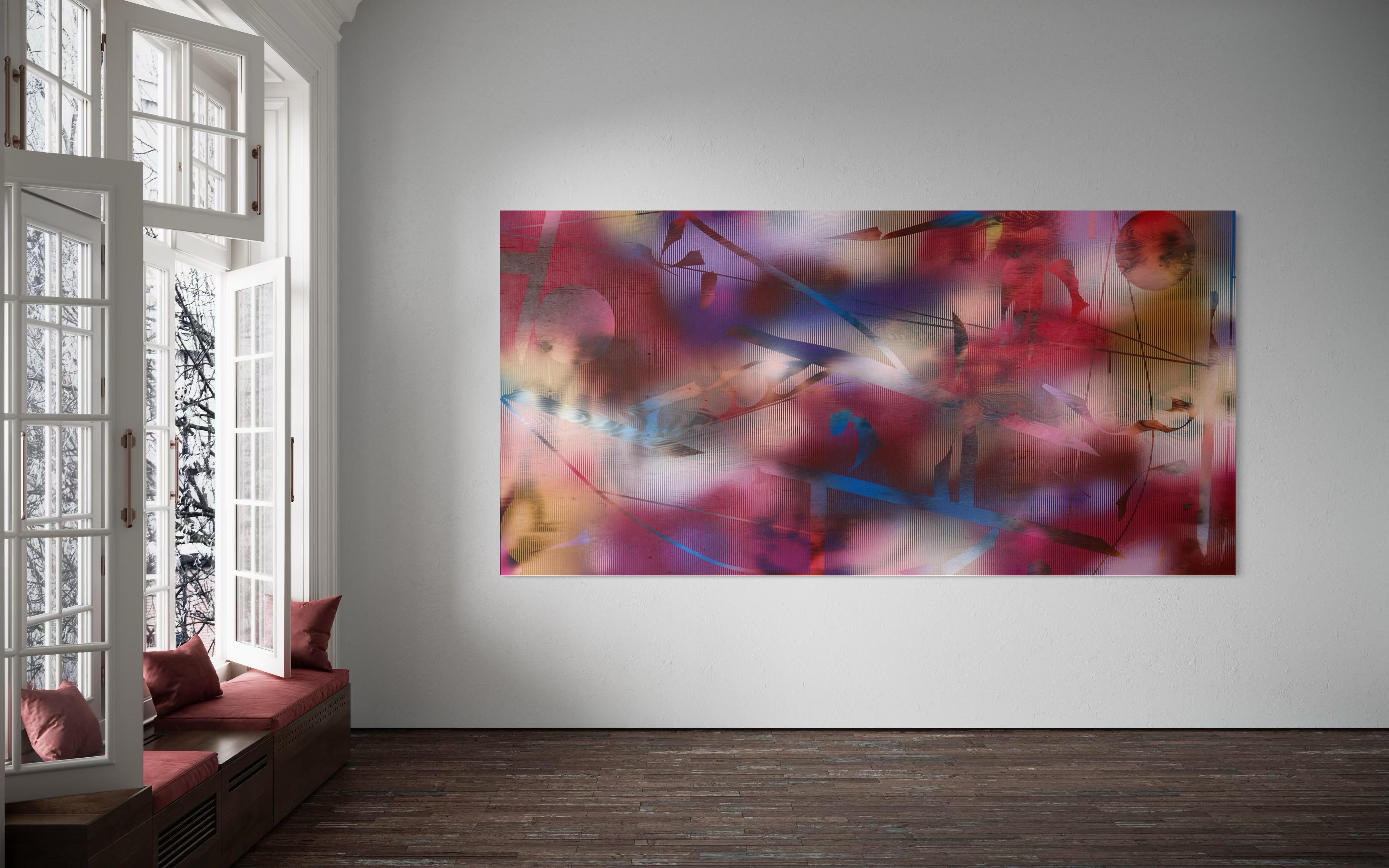 HRCO  (cuadrícula vibrante cuadrícula pintura geométrica abstracta contrachapado colorido) en venta 7