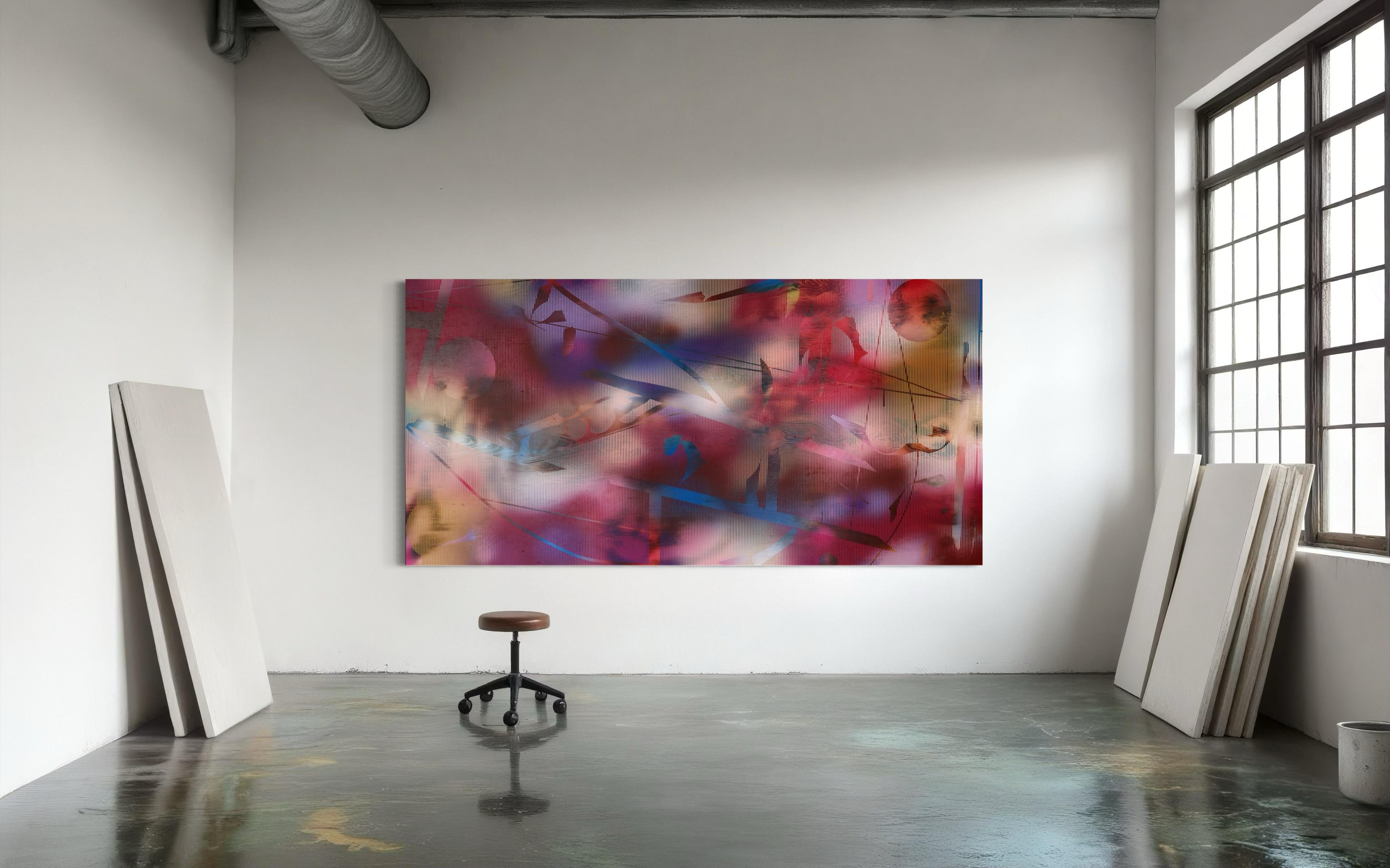 HRCO  (cuadrícula vibrante cuadrícula pintura geométrica abstracta contrachapado colorido) en venta 9