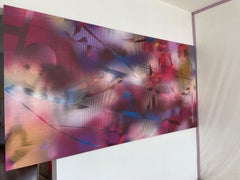 HRCO  (cuadrícula vibrante cuadrícula pintura geométrica abstracta contrachapado colorido)