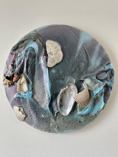 HUBLOT AZUL CARIBE (pintura gruesa redonda biofílica con textura de concha de arena)