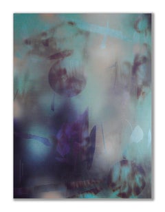 in City and in Forest 17 (grid painting abstract wood contemporary aqua indigo)