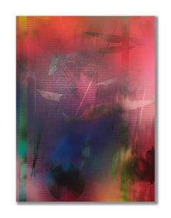 in City and in Wood 21 (quadro a griglia astratto in legno contemporaneo vibrante)