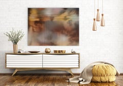 in City and in Forest 39 (pink terra cotta painting abstract wood earth tones)
