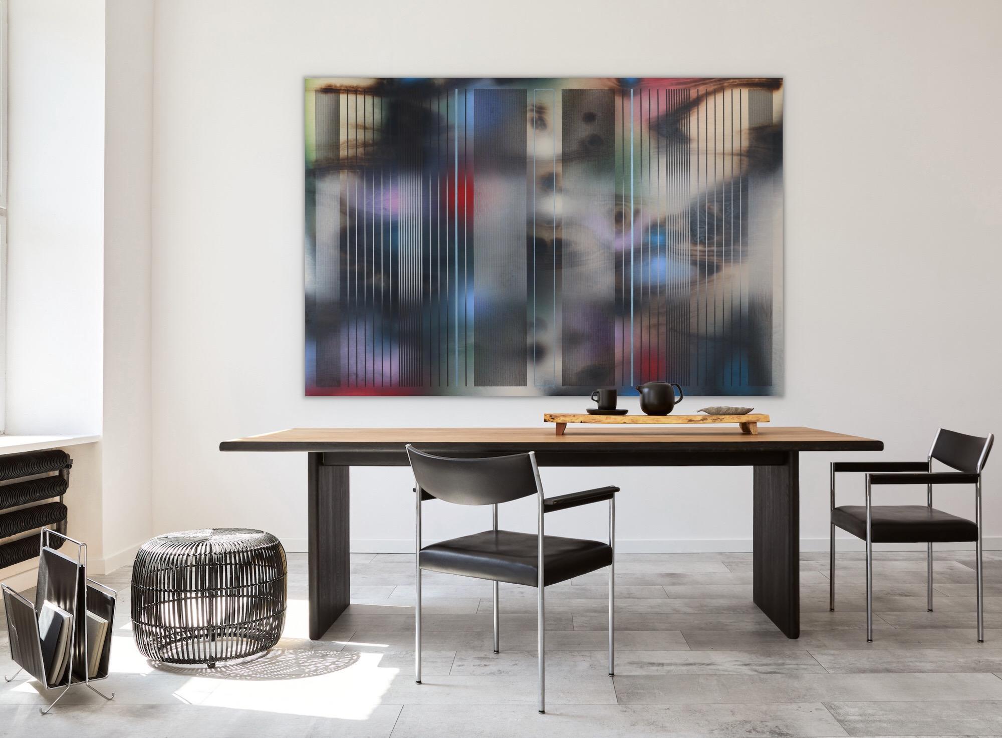 Pianure e miniere, d'Ombre 2024,4 - Mixed Media Art Astrattismo geometrico di Melisa Taylor Metzger