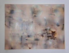 in City and in Forest (pale pink soft painting abstract wood minimal)