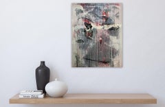 Mangata 3 (kleine Skala Raster Pastellmalerei abstrakt Holz zeitgenössische op art)