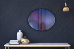 Mangata 52 Oval (circular tondo panel gold grid abstract wood Art Deco op art)
