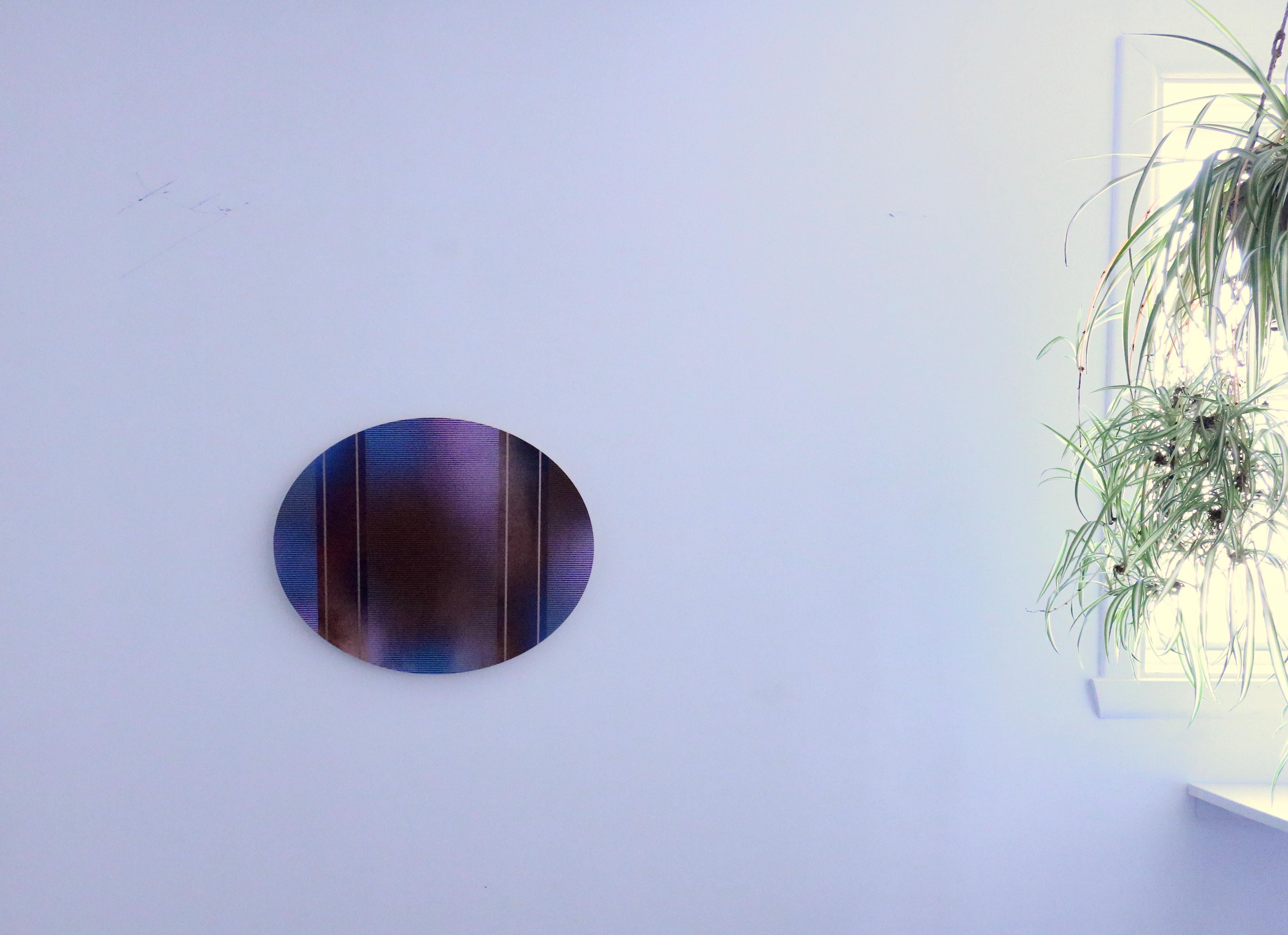 Mangata 54 Oval (circular tondo panel gold grid abstract wood Art Deco op art) 1