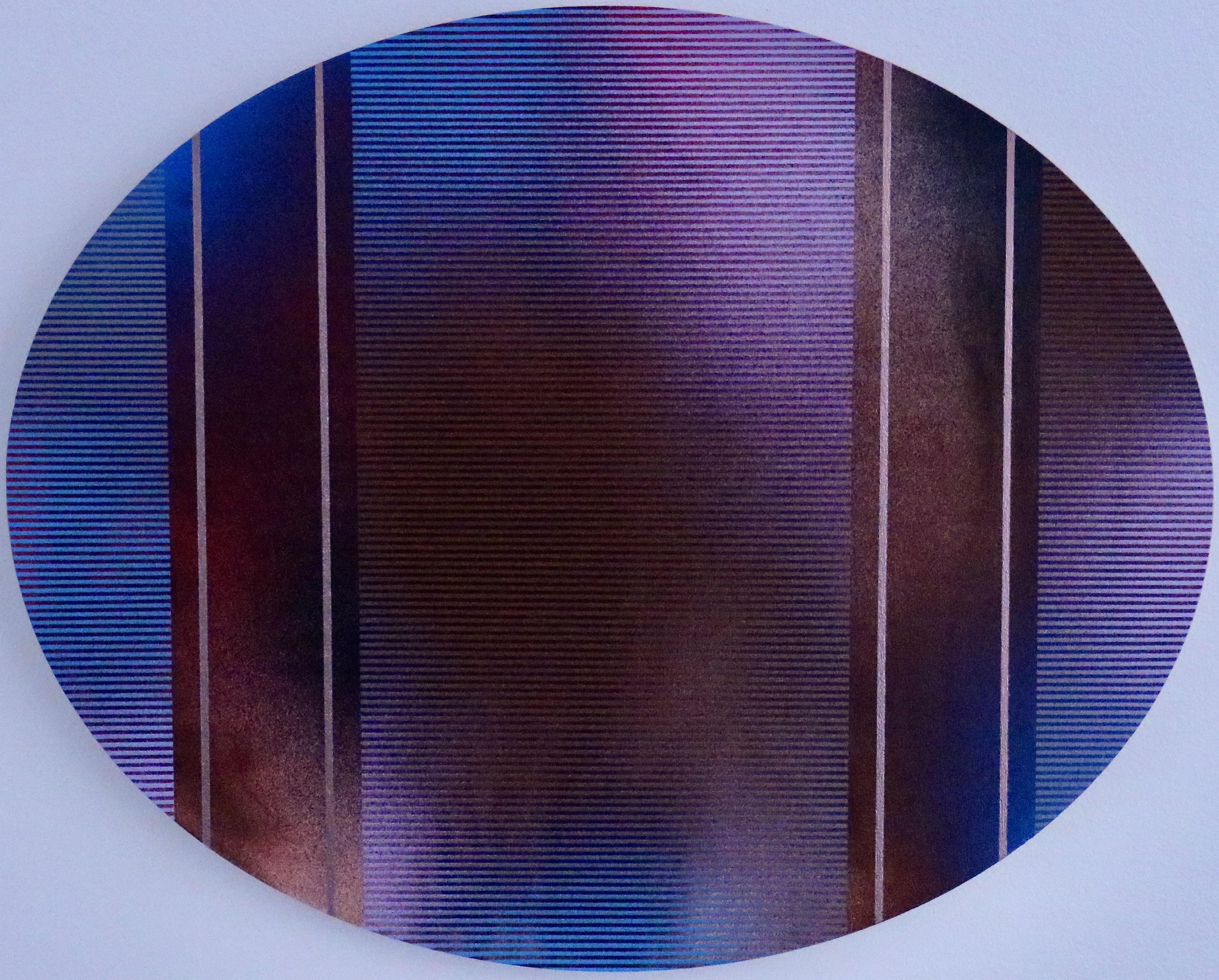 Mangata 54 Oval (circular tondo panel gold grid abstract wood Art Deco op art) - Abstract Geometric Mixed Media Art by Melisa Taylor Metzger
