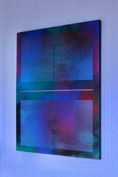 Mangata 55 (art deco spray painting abstract geometric wood op art jewel tones)
