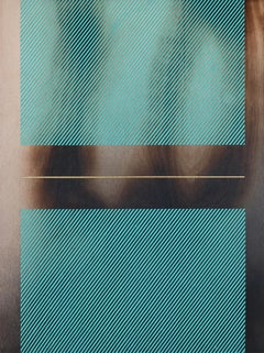 Mångata Aqua blue (grid painting minimal wood hard-edge dopamine vibrant)