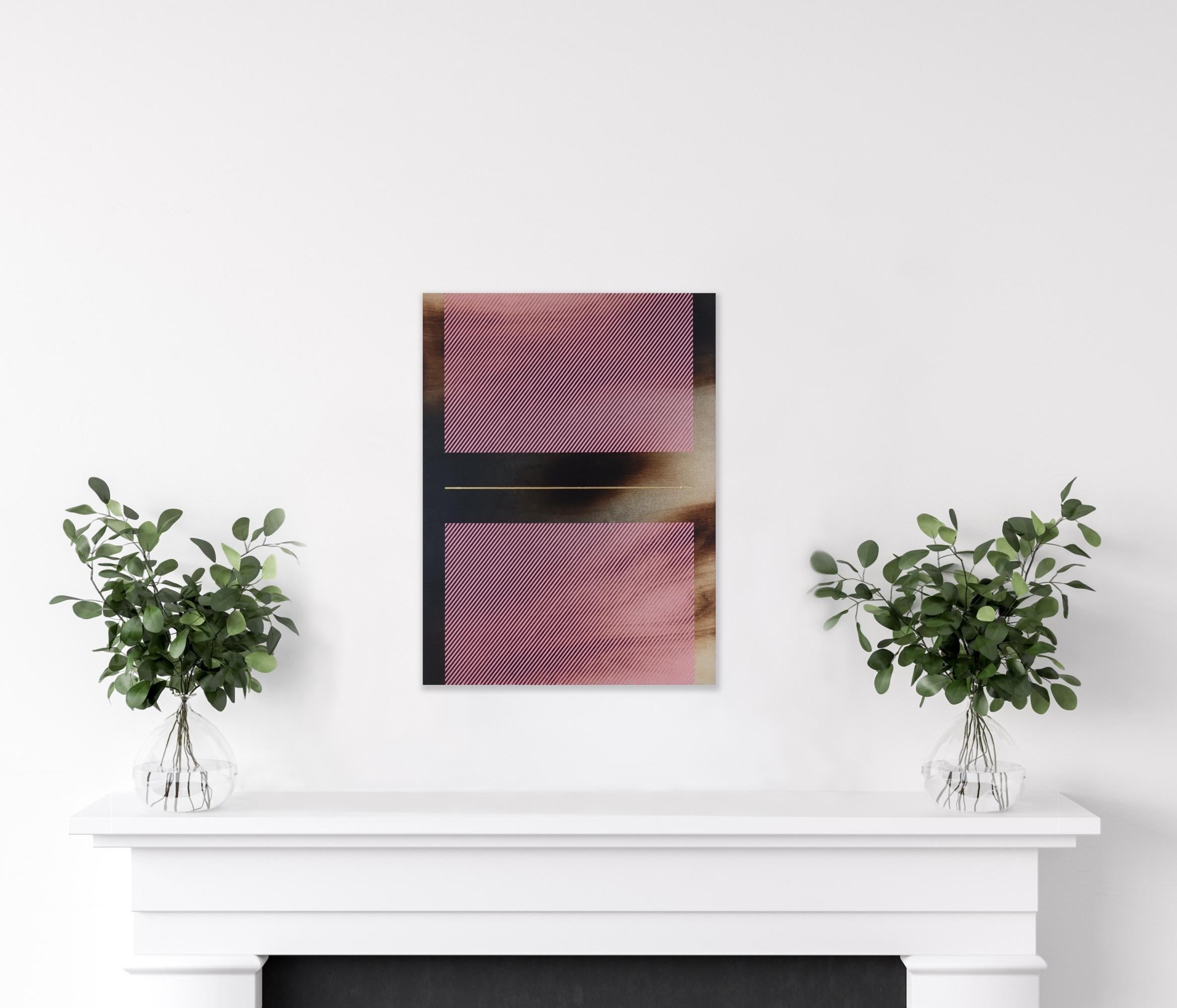 Mångata bonbon pink (grid painting minimal wood hard-edge dopamine vibrant) For Sale 7