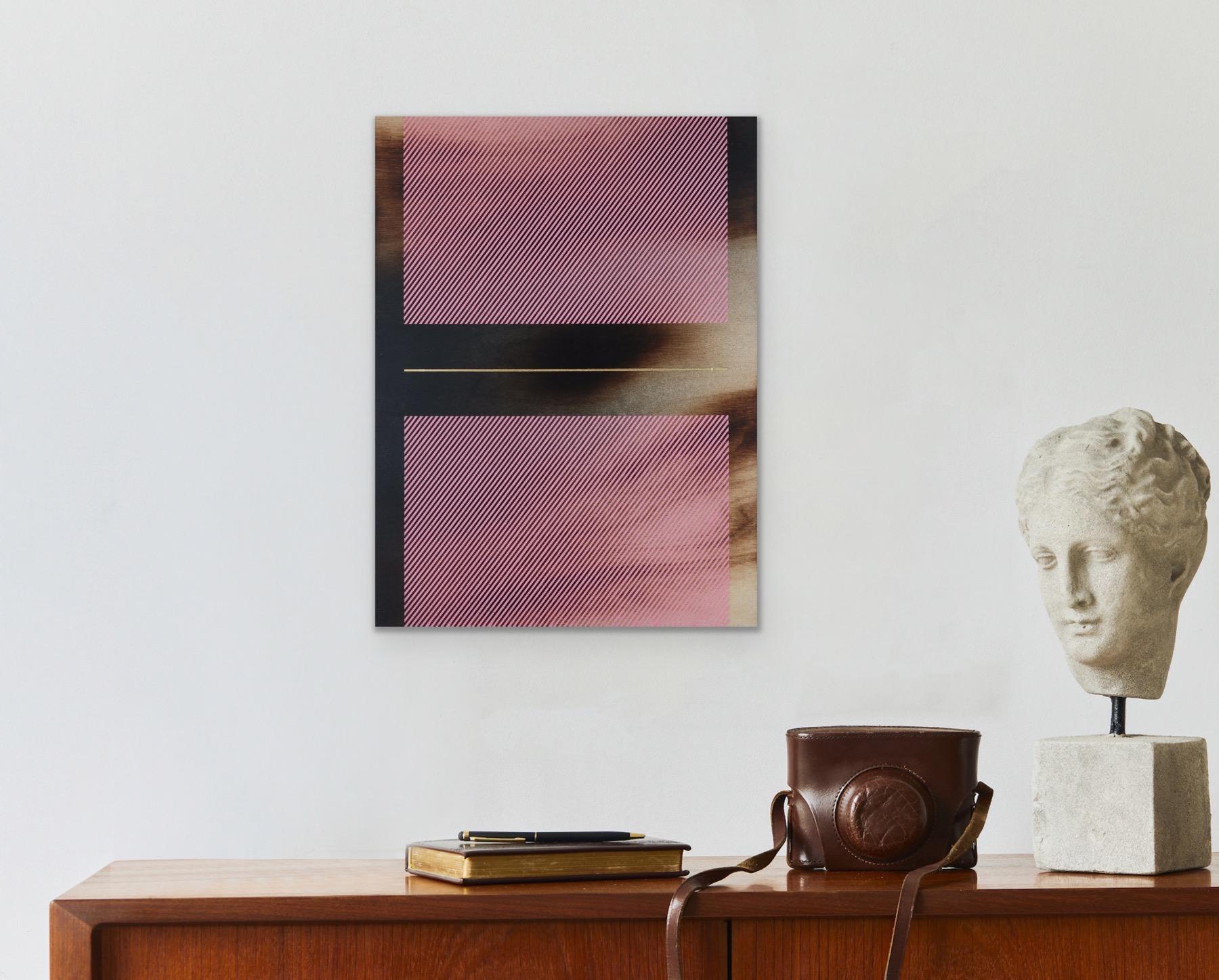 Mångata bonbon pink (grid painting minimal wood hard-edge dopamine vibrant) For Sale 11
