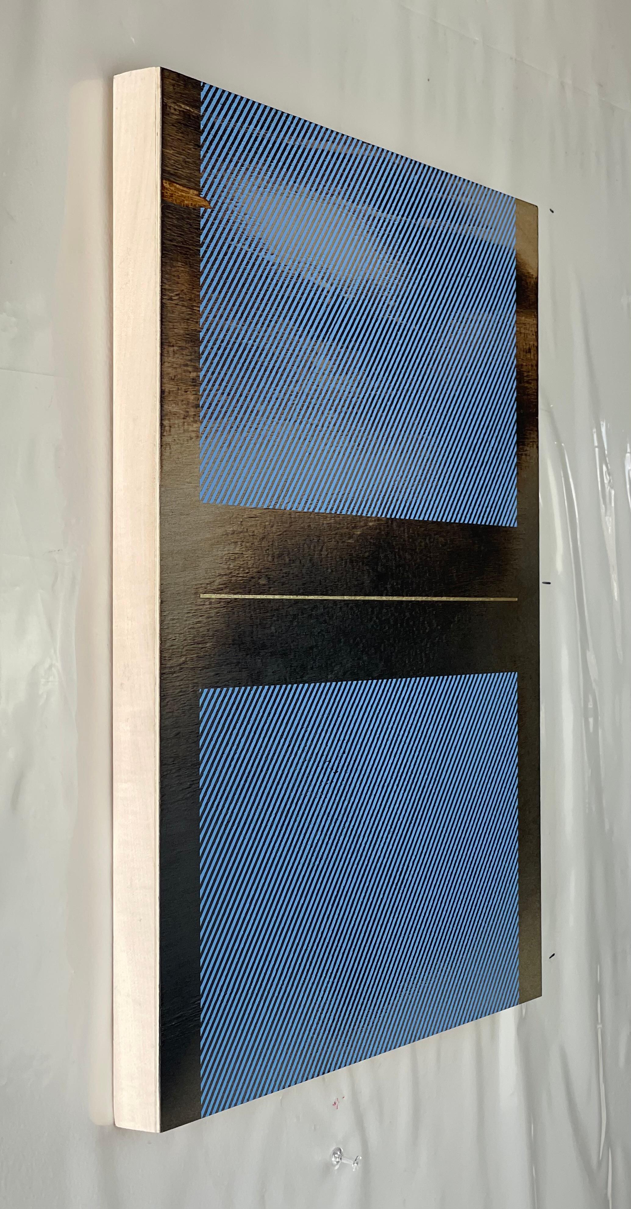 Mångata bleu bleuet (grille peinture minimale bois hard-edge dopamine vibrant en vente 8