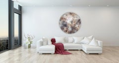 Nacre, plea and entice 3 (round circular grid painting abstract wood neutrals)