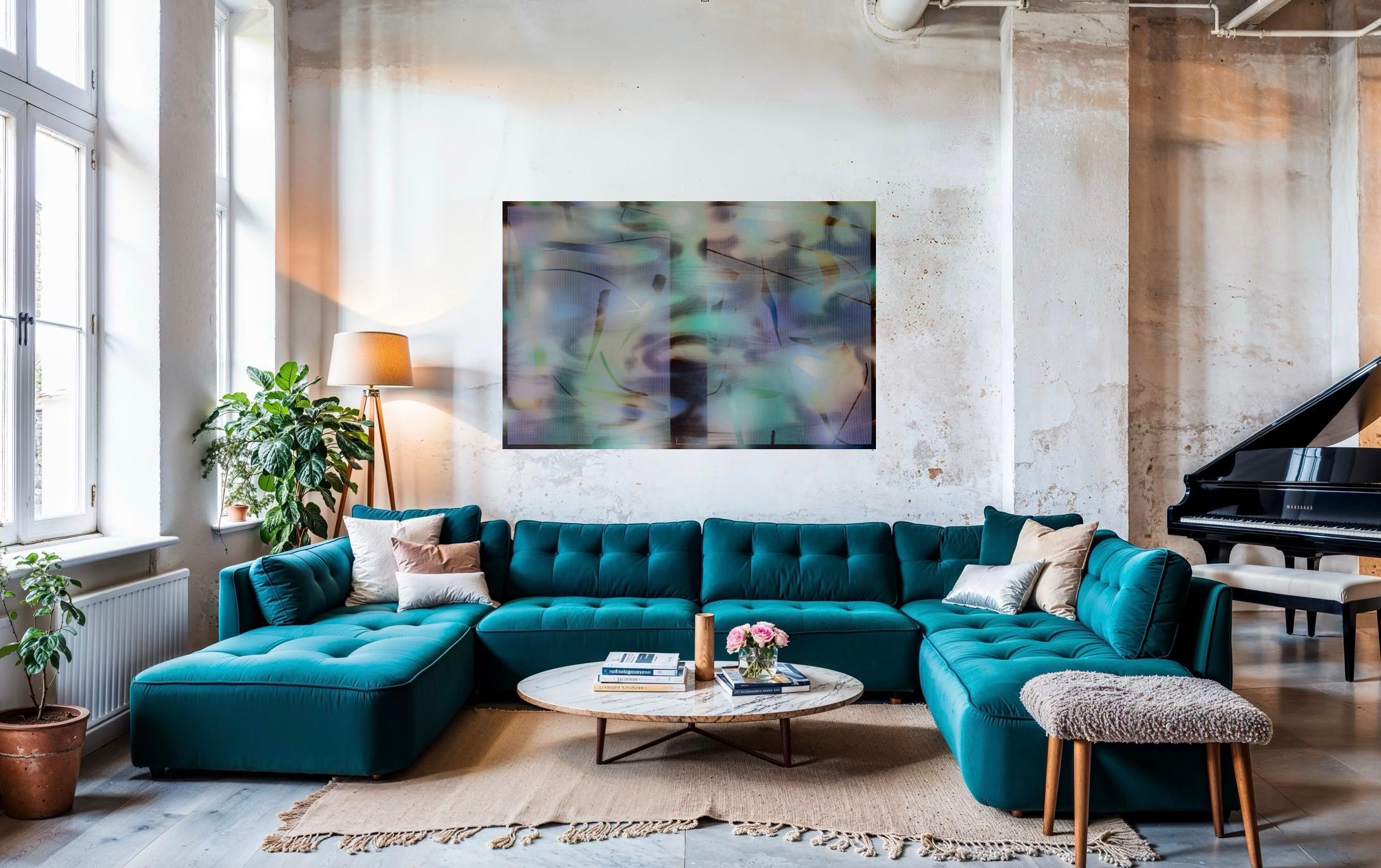 Plaines & Mines, d'Ombre 2025.2 horizontal (grid pastels pattern wood nature) - Abstract Geometric Mixed Media Art by Melisa Taylor Metzger