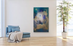 Rift Valley, sonde 4 (aqua green vibrant abstract texture bronze gold coastal)