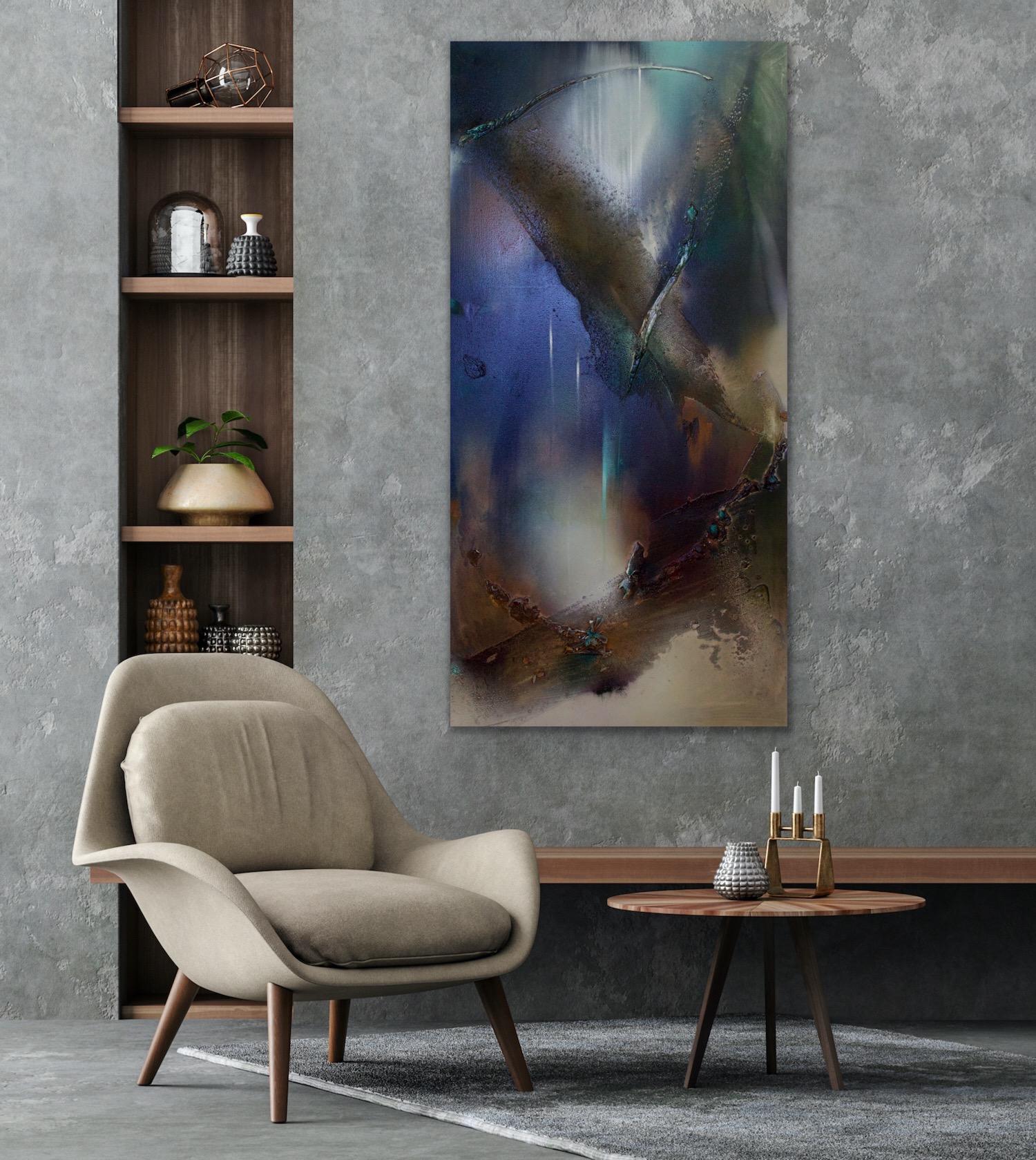 Rift Valley, Sonde 5  (romanticism tonal nature organic copper abstract texture) - Painting by Melisa Taylor Metzger