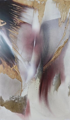 Valle del Rift, sonde 8 (textura abstracta lienzo bronce metálico burdeos rojo vino)