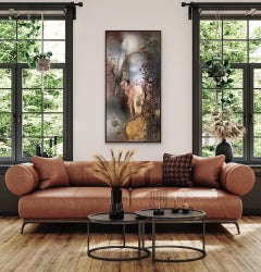 Valle del Rift, sonde III (textura pintura abstracta lienzo bronce Terroso orgánico )