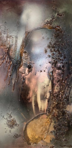 Rift Valley, sonde III (texture pittura astratta tela bronzo organico terroso )