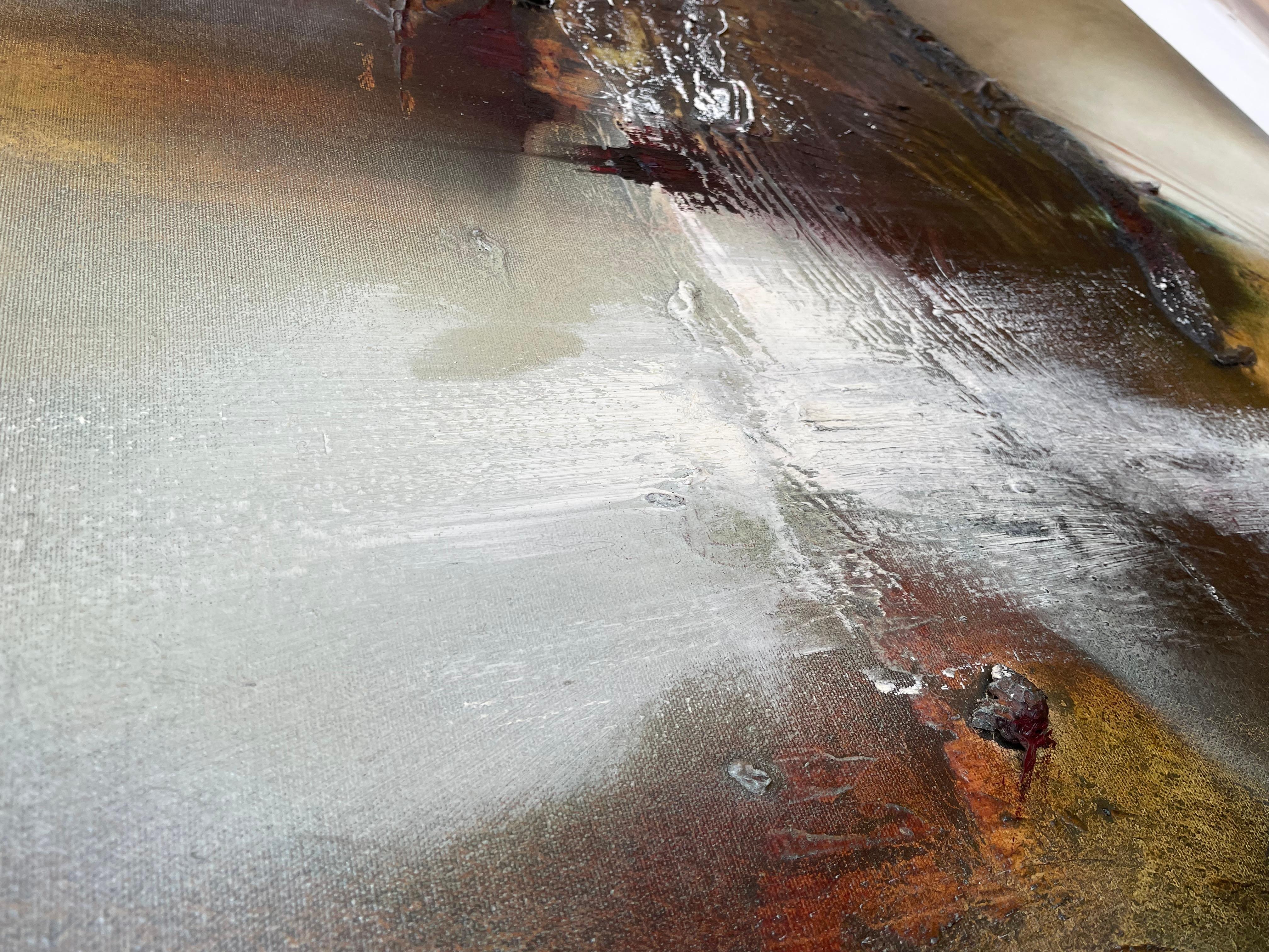 Rift Valley, sonde IV (texture pittura astratta tela bronzo organico terroso ) in vendita 7