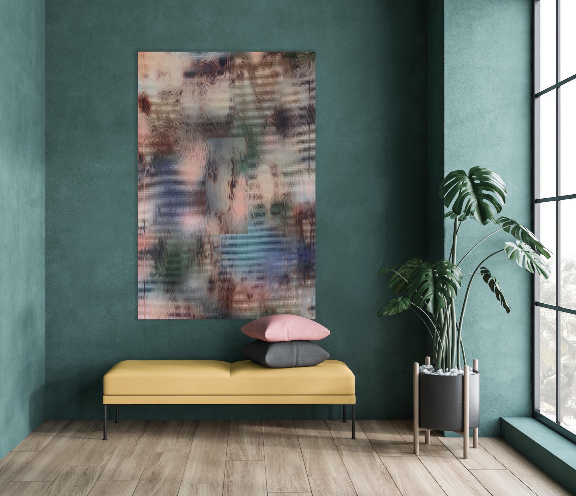 Pantalla 2023.10 (cuadro cuadriculado abstracto madera contemporáneo naturaleza óptica) en venta 3