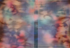 Paravent 2023.3 (grid-Gemälde abstraktes Holz zeitgenössische leuchtende Farben optisch)