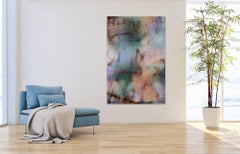 Schermo 2023.9 verticale (griglia verde pittura astratta legno natura organica ottica