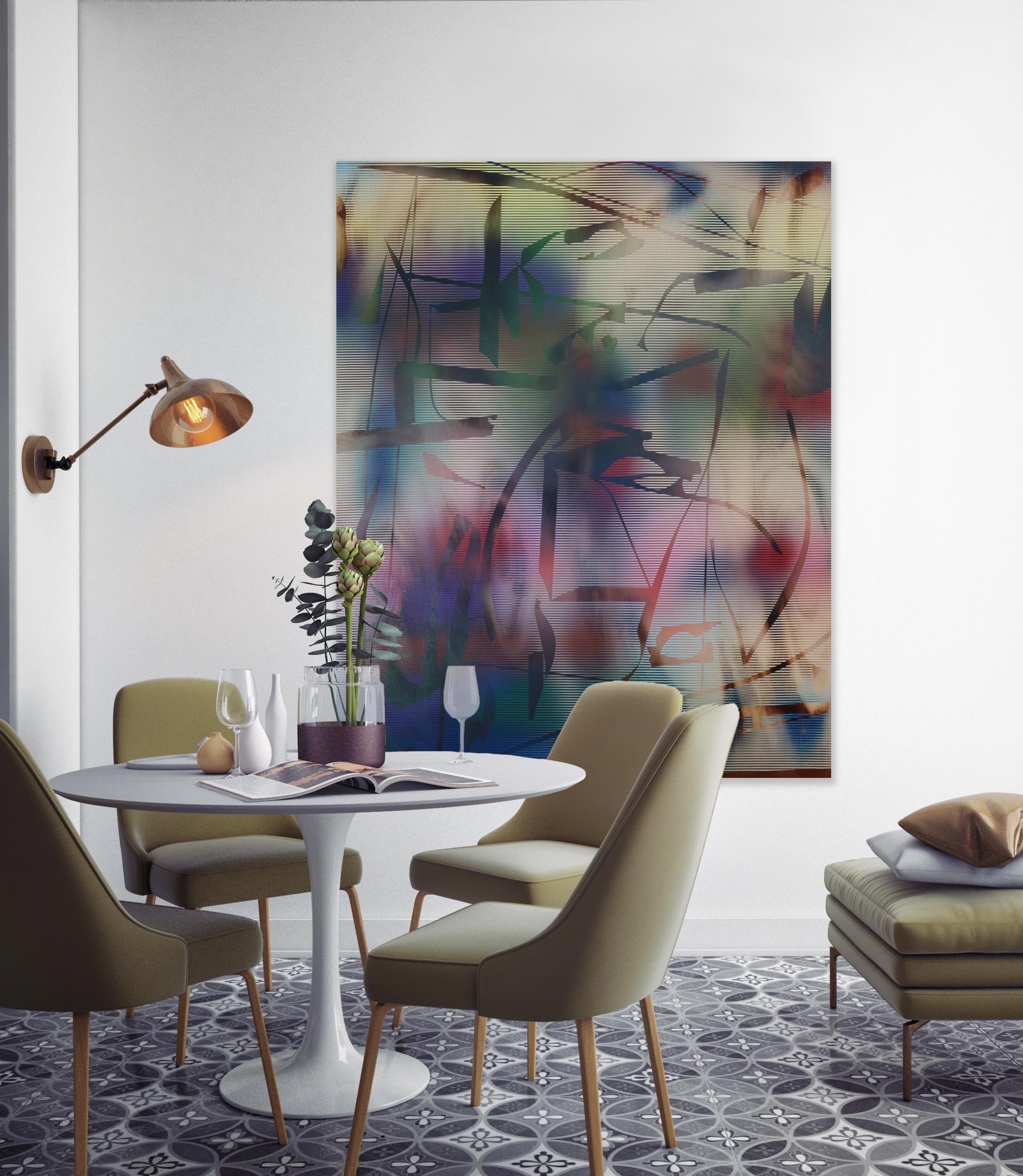 Pantalla 2024.2 (cuadro cuadriculado abstracto madera contemporáneo naturaleza óptica) en venta 5